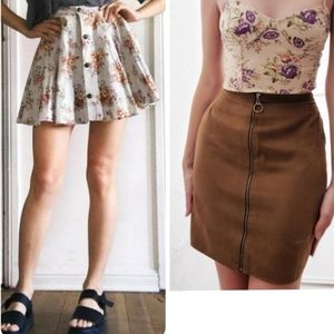 2 Cute sued like and baby blue skirt